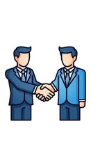 Businessmen shaking hands, sealing a deal, or showing agreement.