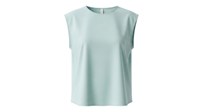 Isolated athletic tank top, sleeveless crew neck top for women, sports and fitness attire