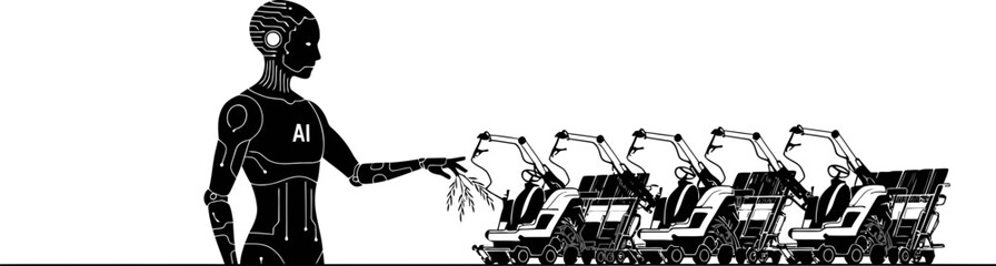 Fototapeta premium ai robot tends cannabis automated machines cultivate future green prosperity