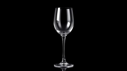 Elegant wine glass glowing with reflections, isolated on a dark and sophisticated backdrop.