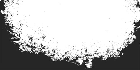 Black ink splash on a dirty grunge texture background illustrates an abstract liquid design