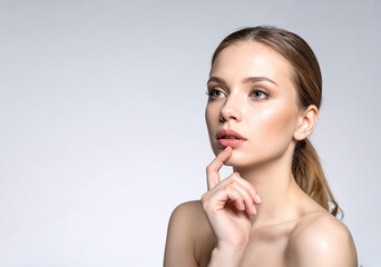 Photo of a young girl thinking