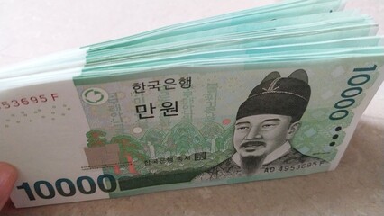 한국 오만원 만원권 지폐이미지
