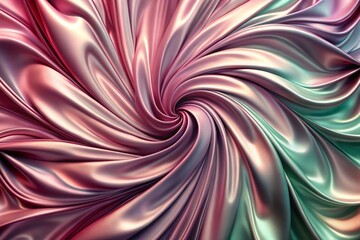 Abstract silk fabric with a swirling hypnotic colorful pattern design