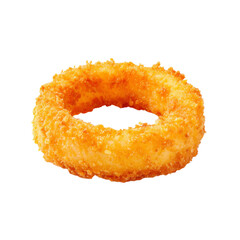Crispy golden fried onion ring snack, a delicious and savory appetizer, perfect for parties and casual dining, isolated on white PNG set Transparent background