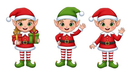 Jolly Elf Trio: A Festive Greeting