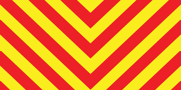 warning chevron red yellow background vector illustration