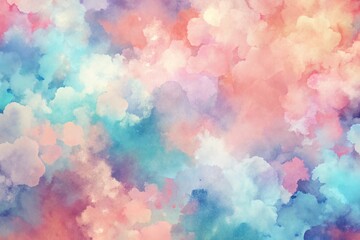 Abstract Watercolor Painting with Pink Blue and Purple Hues Background