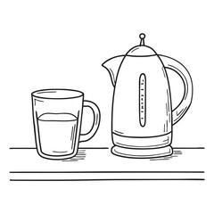 Obraz premium A jug of water placed near a kettle on the kitchen counter