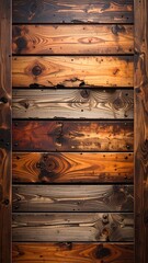 Rustic Wooden Panel Pattern with Deep Brown Hues and Weathered Texture Vertical Grain Detail Background Texture for Natural Warm Aesthetic Design