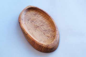 Wooden kitchen utensils stacked view close up isolated