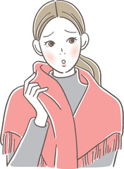 ストールを肩に掛ける女性