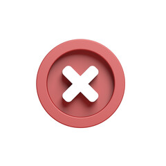 Close mark. X. Cross. 3d illustration.