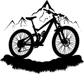 Fototapeta premium Mountain Bike Adventure Silhouette Design