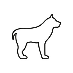 Dog Silhouette Line Icon. Canine Outline Symbol. Pet, Animal, And Companion. Editable Stroke. Isolated Vector Illustration
