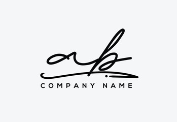 AB Luxury Elegant Signature Style Cursive Script Logo Design for Branding and Identity.