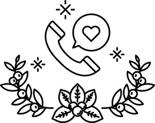 A phone with a heart on it