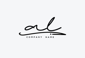 AL Luxury Elegant Signature Style Cursive Script Logo Design for Branding and Identity.