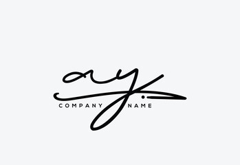 AY Luxury Elegant Signature Style Cursive Script Logo Design for Branding and Identity.