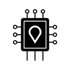 Microchip with Pins Icon Vector Illustration