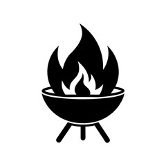 Outdoor Fire Pit Icon Vector Illustration