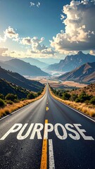Road to purpose, scenic mountains