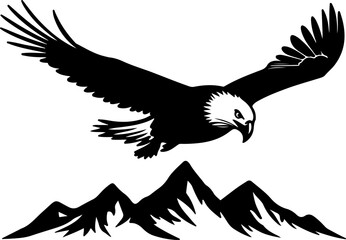 Bald Eagle Perched on Mountain Vector Bundle