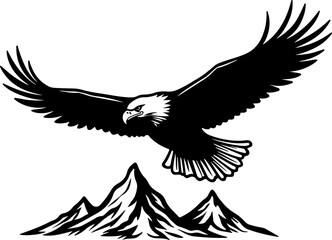 Obraz premium Bald Eagle Perched on Mountain Vector Bundle