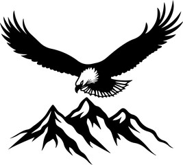 Bald Eagle Perched on Mountain Vector Bundle