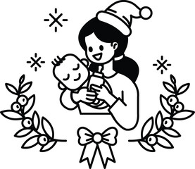 A woman is holding a baby and a bottle