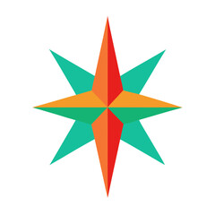 Obraz premium Minimalistic Colorful Star Vector Shape on White