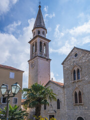 Fototapeta premium Cathedral of St John the Baptist on Old Town, historic part of Budva town, Montenegro