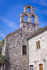 Fototapeta premium Close up on Santa Maria in Punta church in Budva Old Town, Montenegro