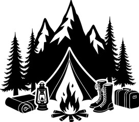Obraz premium Mountain Wilderness Camping Adventure