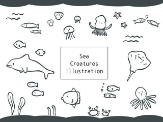 海　生き物　イラスト