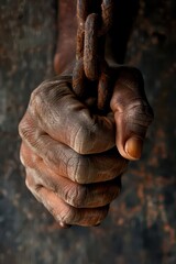 Commemorating international day for the abolition of slavery - freedom and human rights concept. Vertical banner. Day against trafficking in person. Remembrance of slave trade