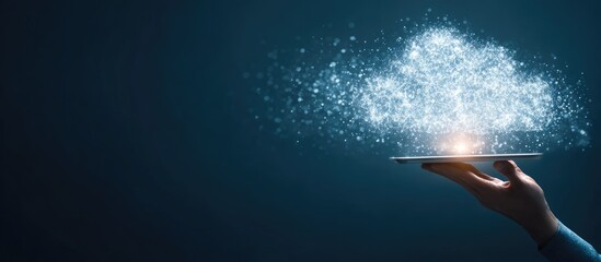Digital Cloud Above Tablet