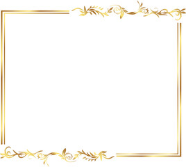 frame with leaves gold border Golden Border Warm Color Frame	
