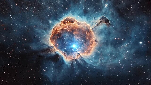 Neutron Star After A Supernova Explosion In The Deep Space Universe