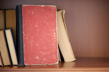 Old books on a shelf