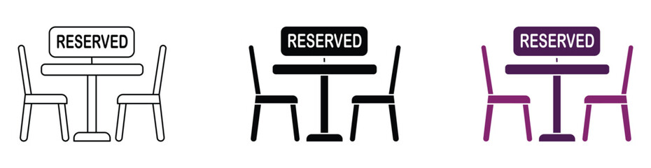 Reservation table icon set , vector illustration .