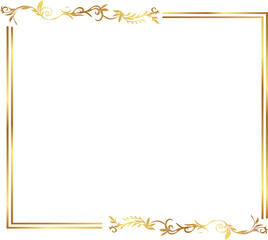 frame with leaves gold border Golden Border Warm Color Frame	
