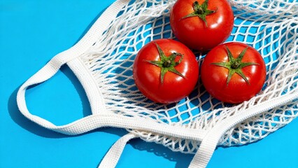 tomatoes on a blue background