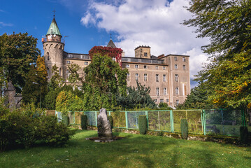 Fototapeta premium Outside view of so called Forest Rock Castle near Szczytna town, Poland