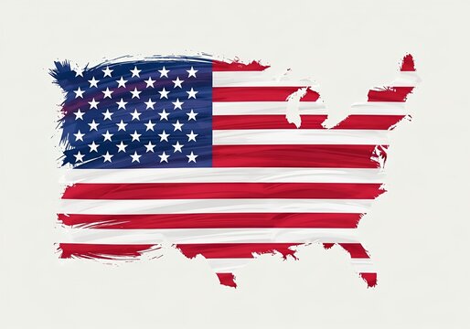 Veterans Day illustration of United States flag map background on white