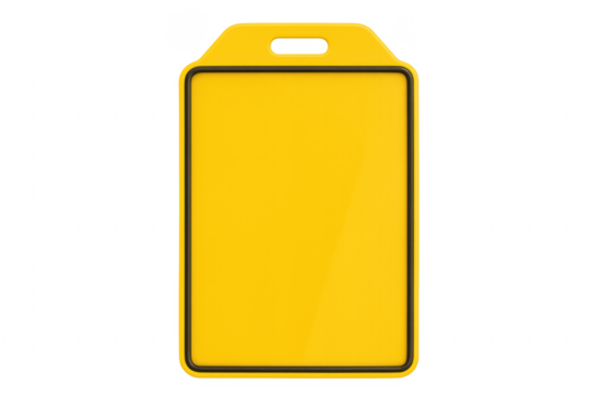 Blank yellow identification badge holder ID card
