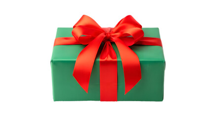 Obraz premium Green gift present ribbon christmas holiday celebration festive giving joy