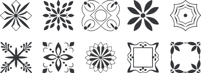 Collection of Decorative Vector Elements for Design and Pattern Use