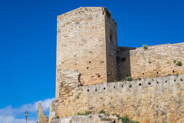 Outside view of Lombardy Castle in Enna city on Sicily Island in Italy