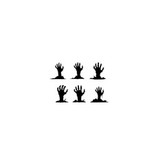 Halloween zombie hands silhouettes. 